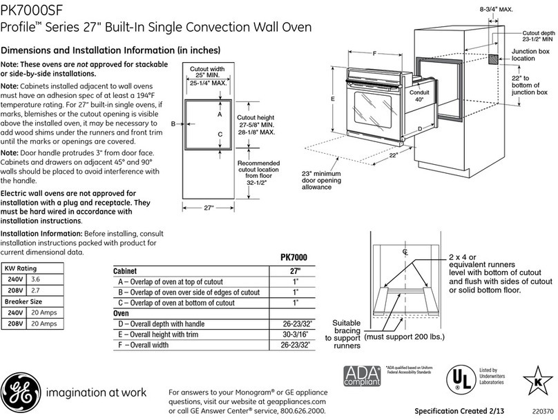 GE PK7000SFSS Manual GE PK7000SFSS Manual