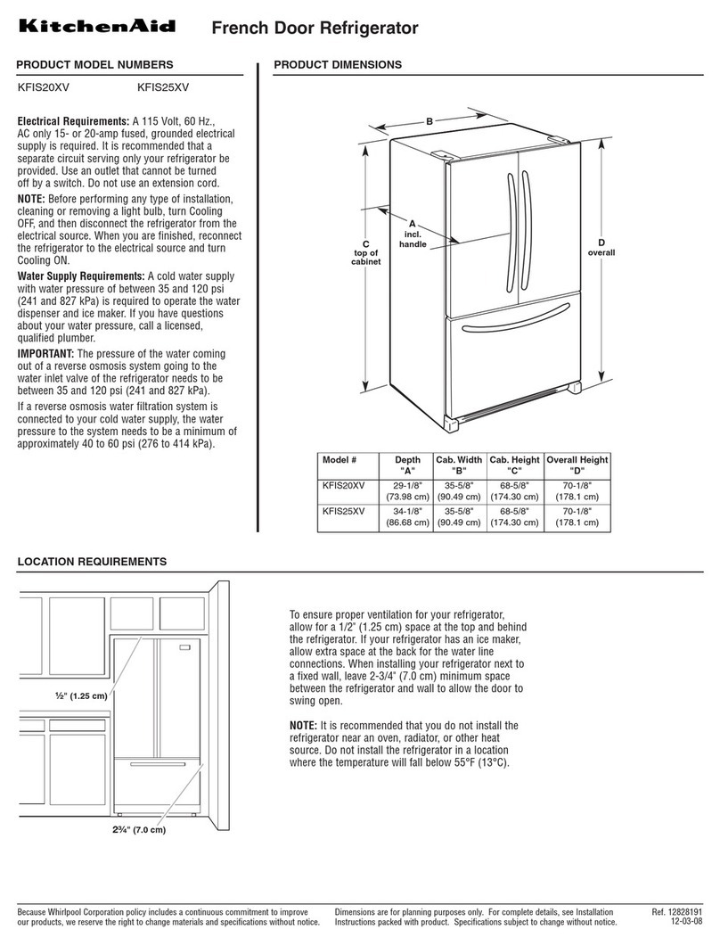 KitchenAid KFIS20XV Series Parts list manual KitchenAid KFIS20XV Series Parts list manual
