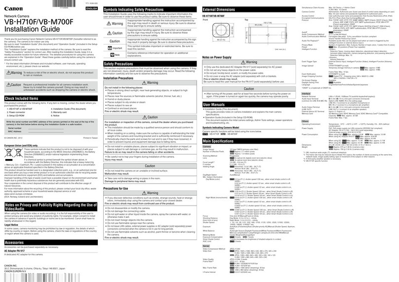 Canon VB-H710F User manual