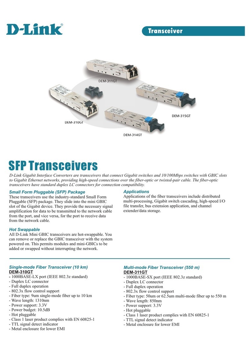 D-Link DEM-311GT - SFP Transceiver Module User manual