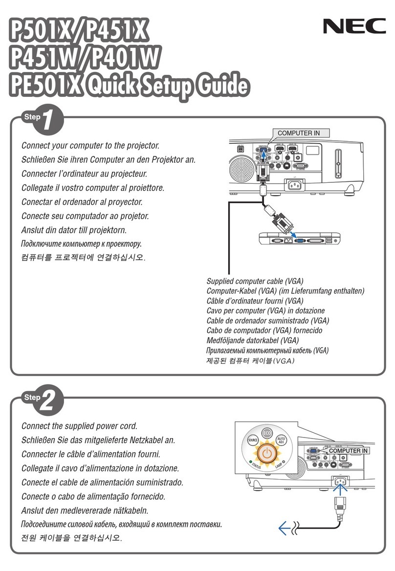 NEC P401W Quick setup guide