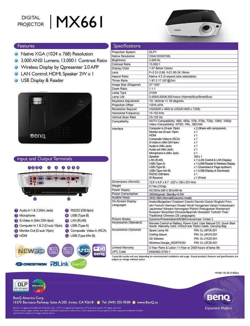 BenQ MX661 Use and maintenance manual