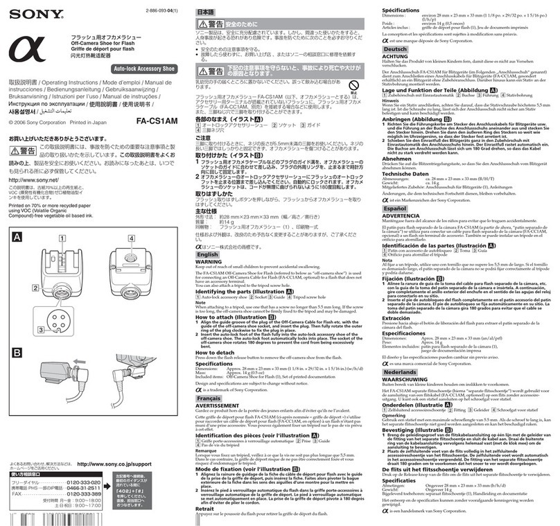 Sony FA-CS1AM User manual Sony FA-CS1AM User manual
