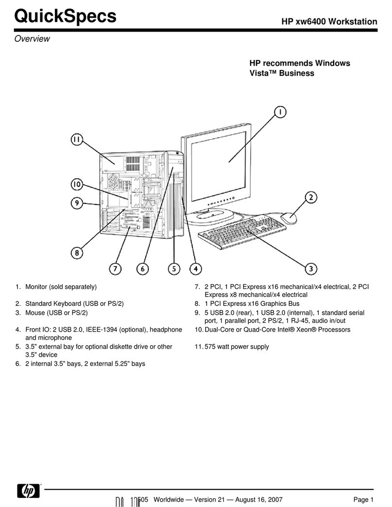 HP Xw6400 - Workstation - 4 GB RAM User instructions