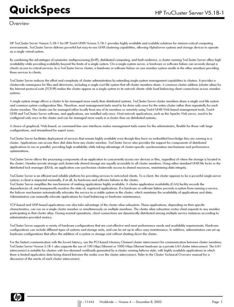 HP TruCluster Server V5.1B-1 specification
