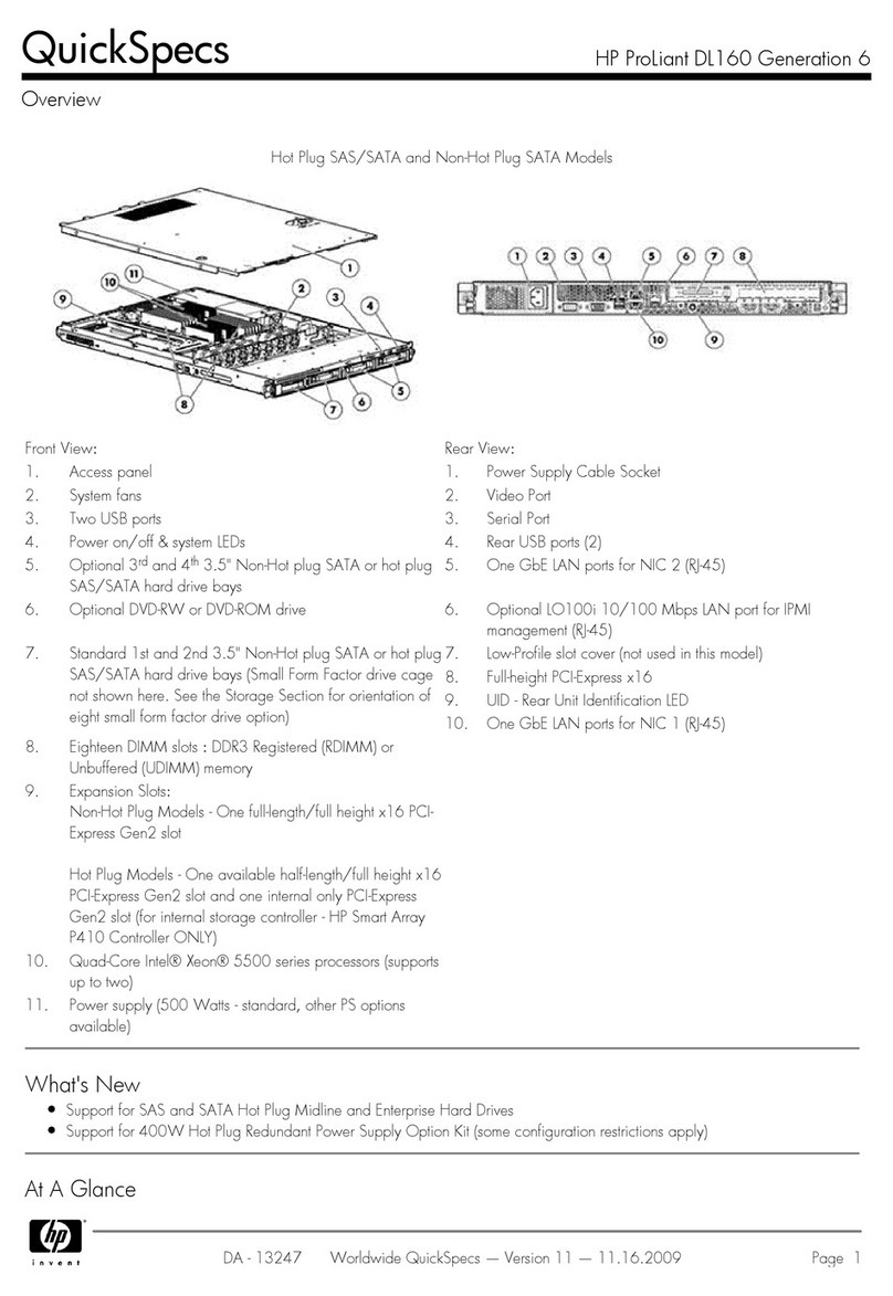 HP ProLiant DL160 Generation 6 specification
