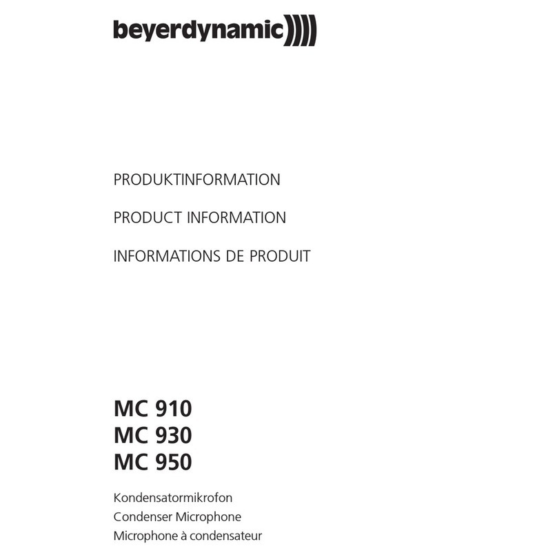 Beyerdynamic MC 950 User manual