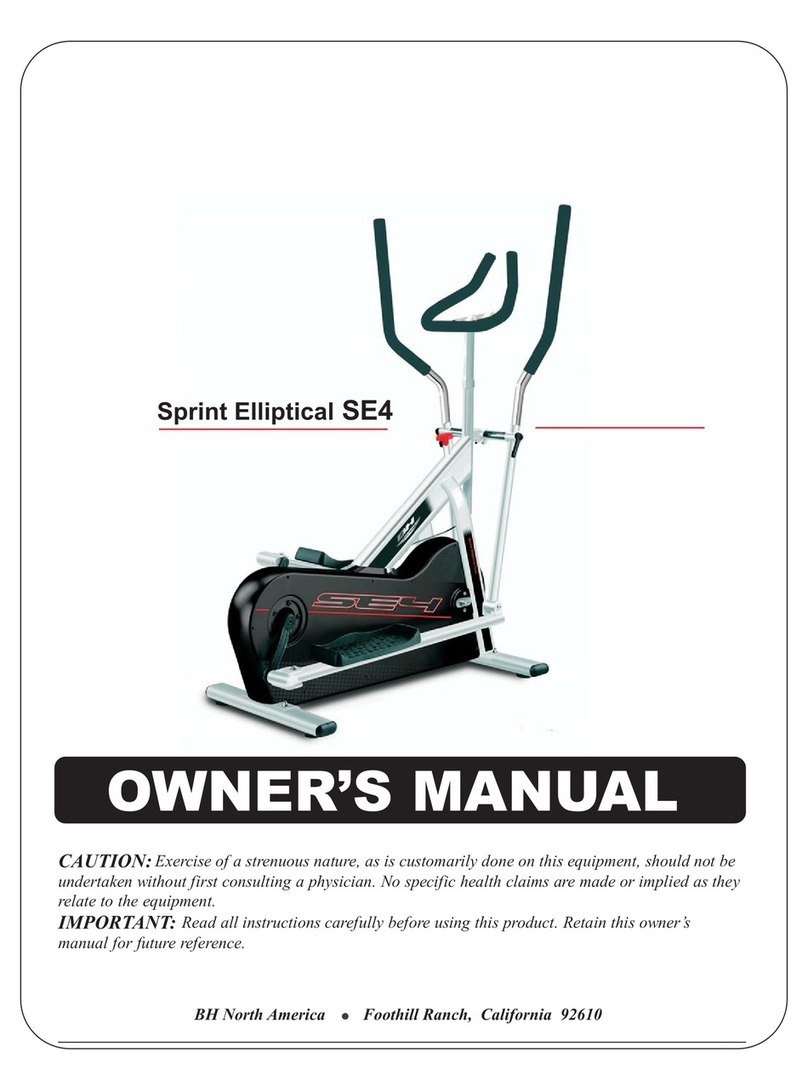 BH FITNESS Sprint Elliptical SE4 owner's manual