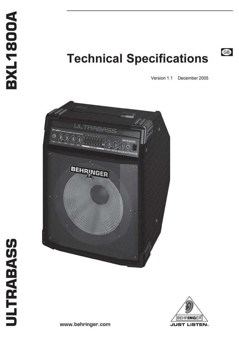 Behringer ULTRABASS BXL1800A User manual
