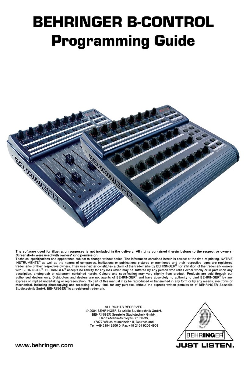 Behringer B-CONTROL Operating instructions Behringer B-CONTROL Operating instructions