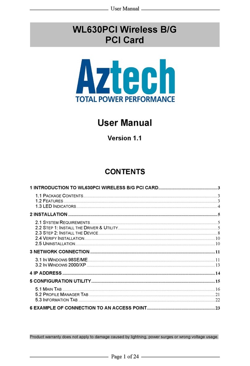 Aztech WL630PCI User manual