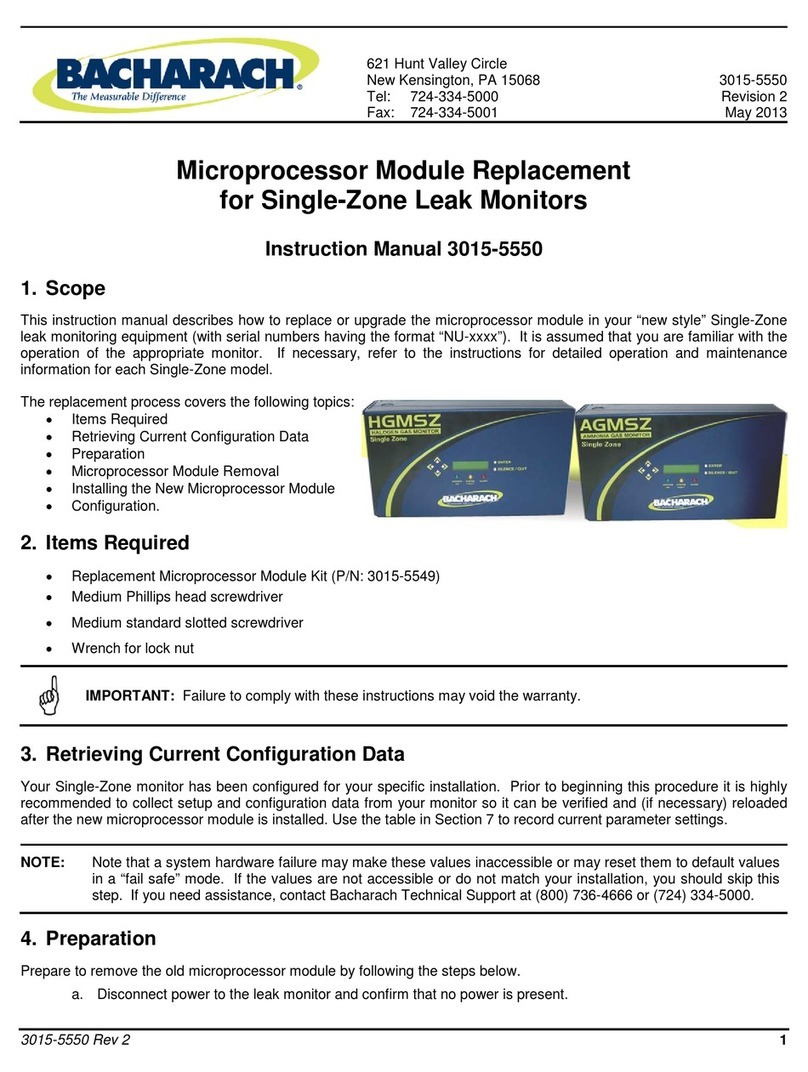 Bacharach Microprocessor Module Replacement Kit User manual