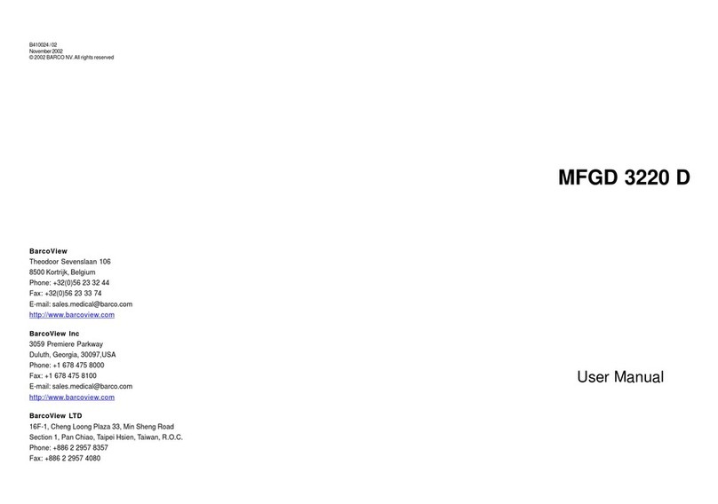 Barco MFGD 3220 D User manual Barco MFGD 3220 D User manual