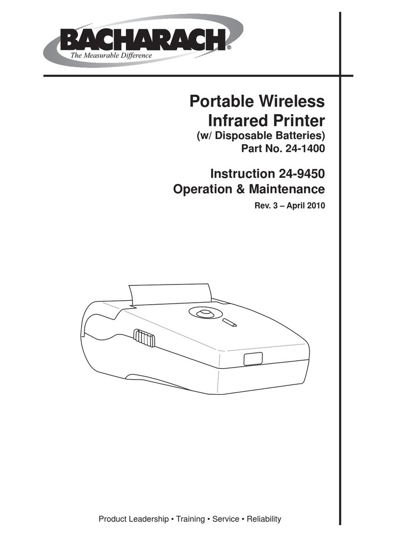 Bacharach Portable Wireless Infrared Printer Instruction Manual