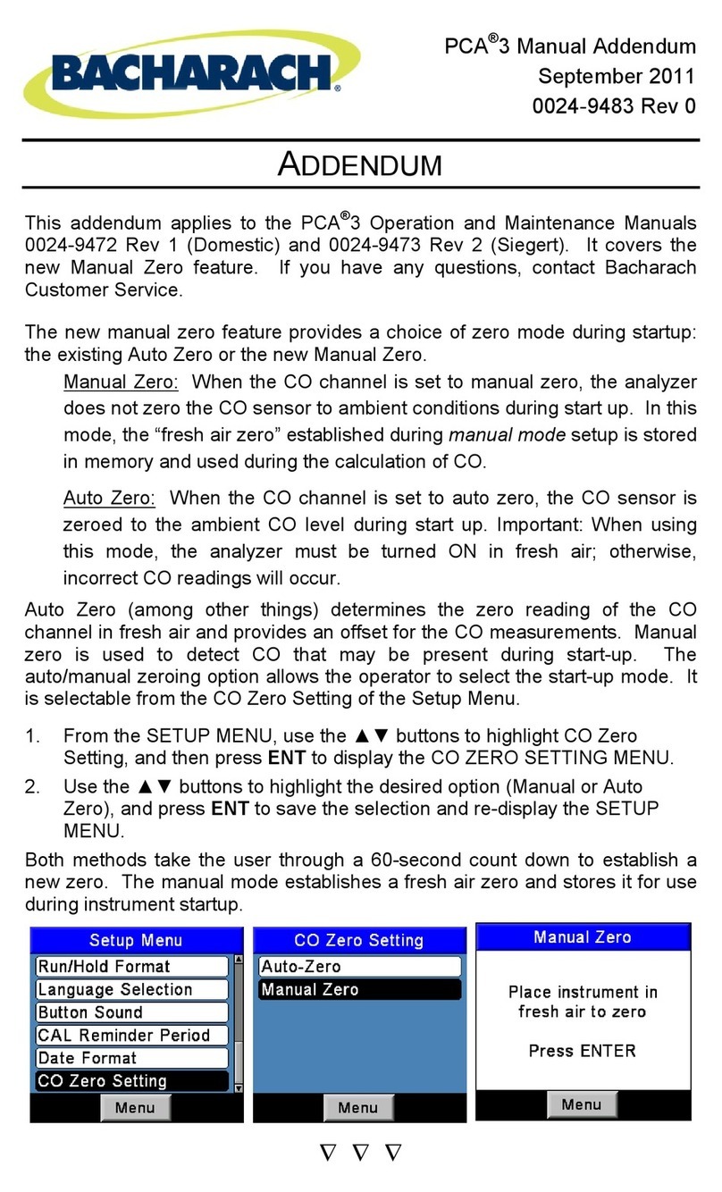 Bacharach PCA3 Installation and operating instructions