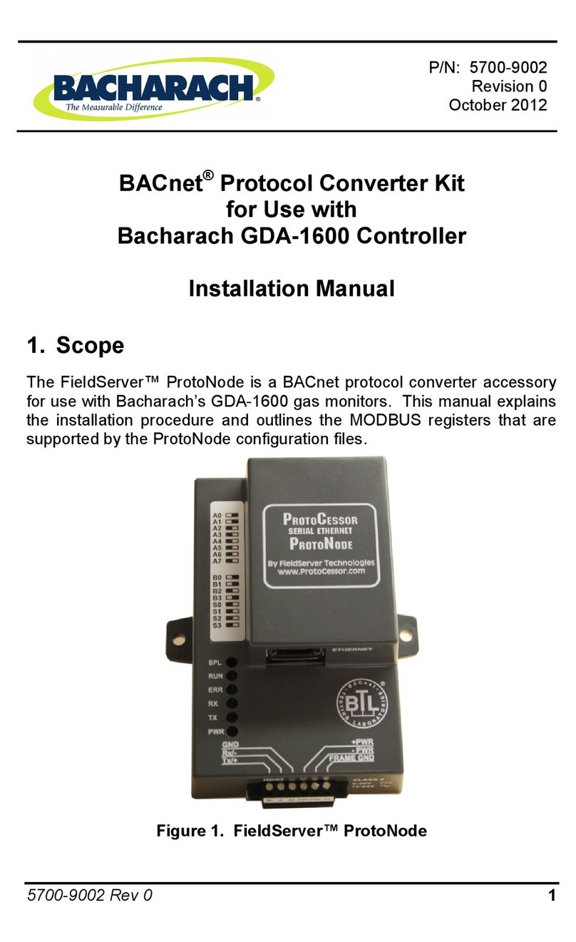 Bacharach BACnet Protocol installation manual Bacharach BACnet Protocol installation manual