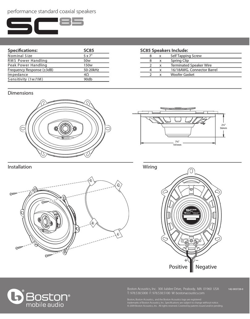 Boston Acoustics SC85 User manual