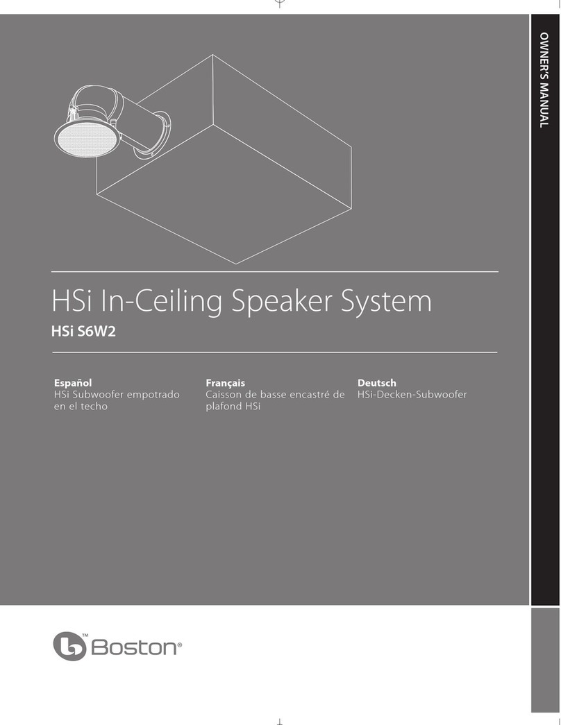 Boston Acoustics HSi S6W2 owner's manual