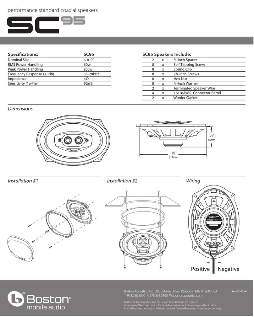 Boston Acoustics SC95 Specifications