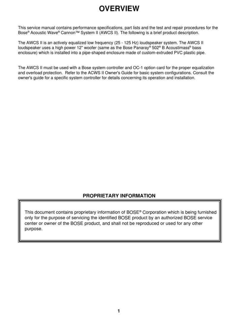 Bose Acoustic Wave Cannon System II Service manual