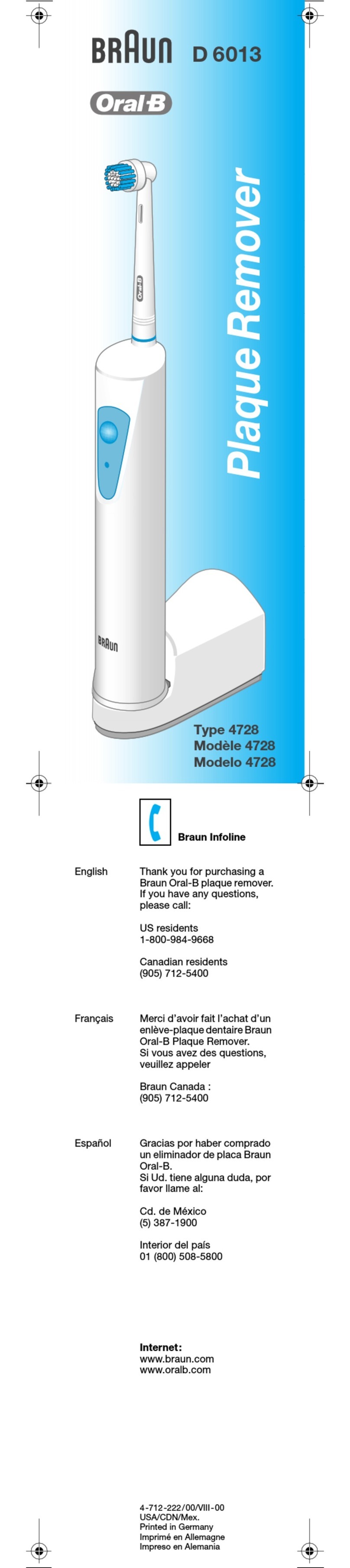 Braun Oral-B D6013 User manual
