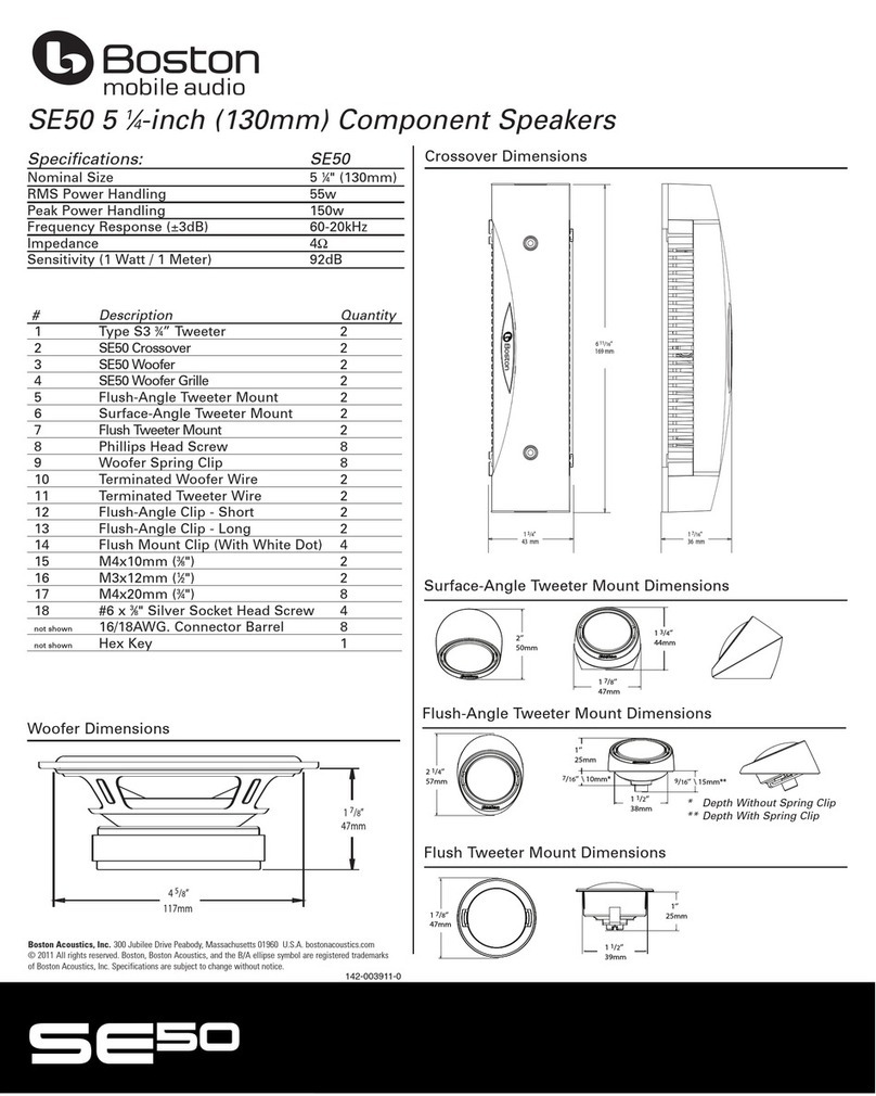 Boston Acoustics SE50 Specifications