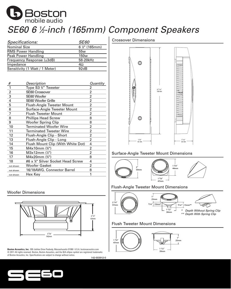 Boston Acoustics SE60 Specifications