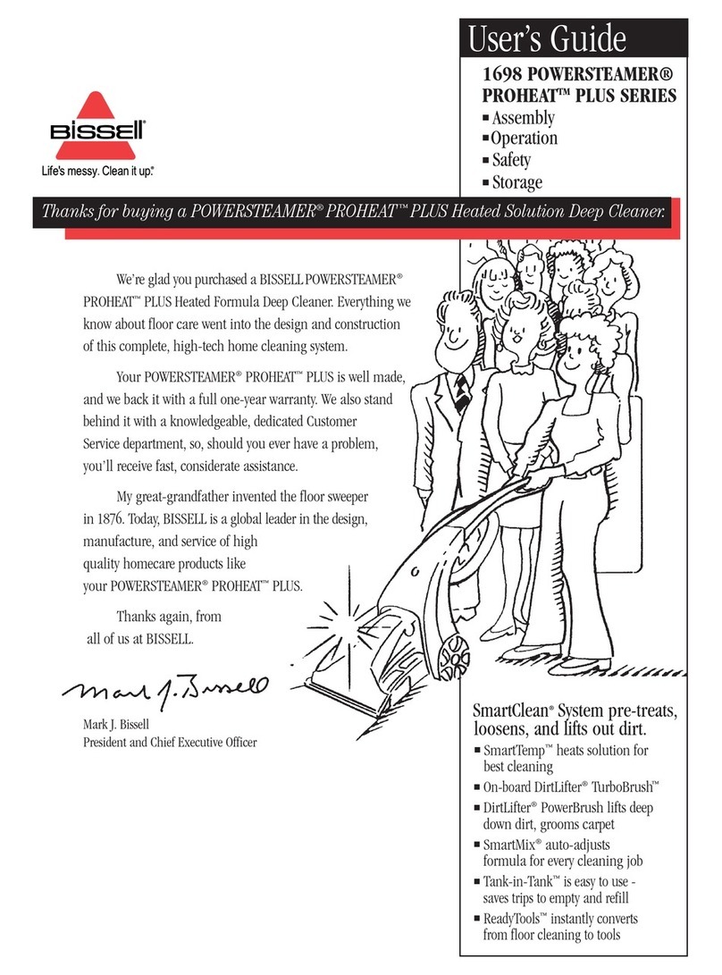Bissell PROHEAT PLUS 1698 POWERSTEAMER user guide