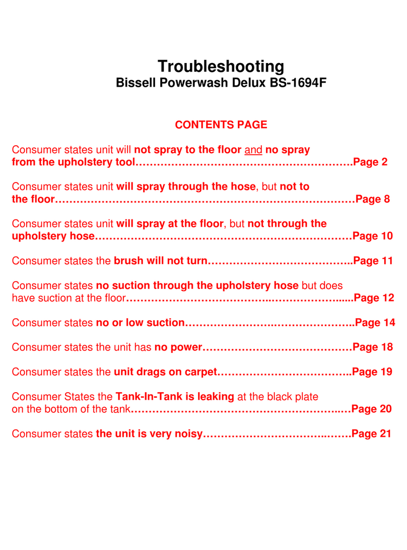 Bissell Powerwash Delux BS-1694F Troubleshooting