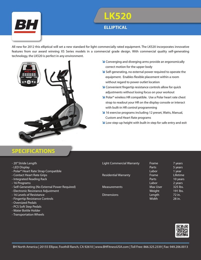 BH FITNESS LK520 User manual