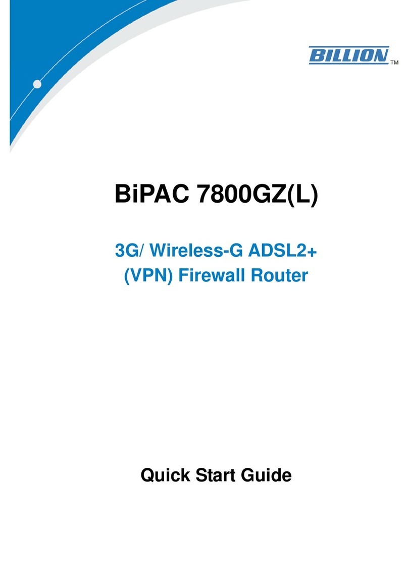 Billion BiPAC 7800GZ(L) User manual Billion BiPAC 7800GZ(L) User manual