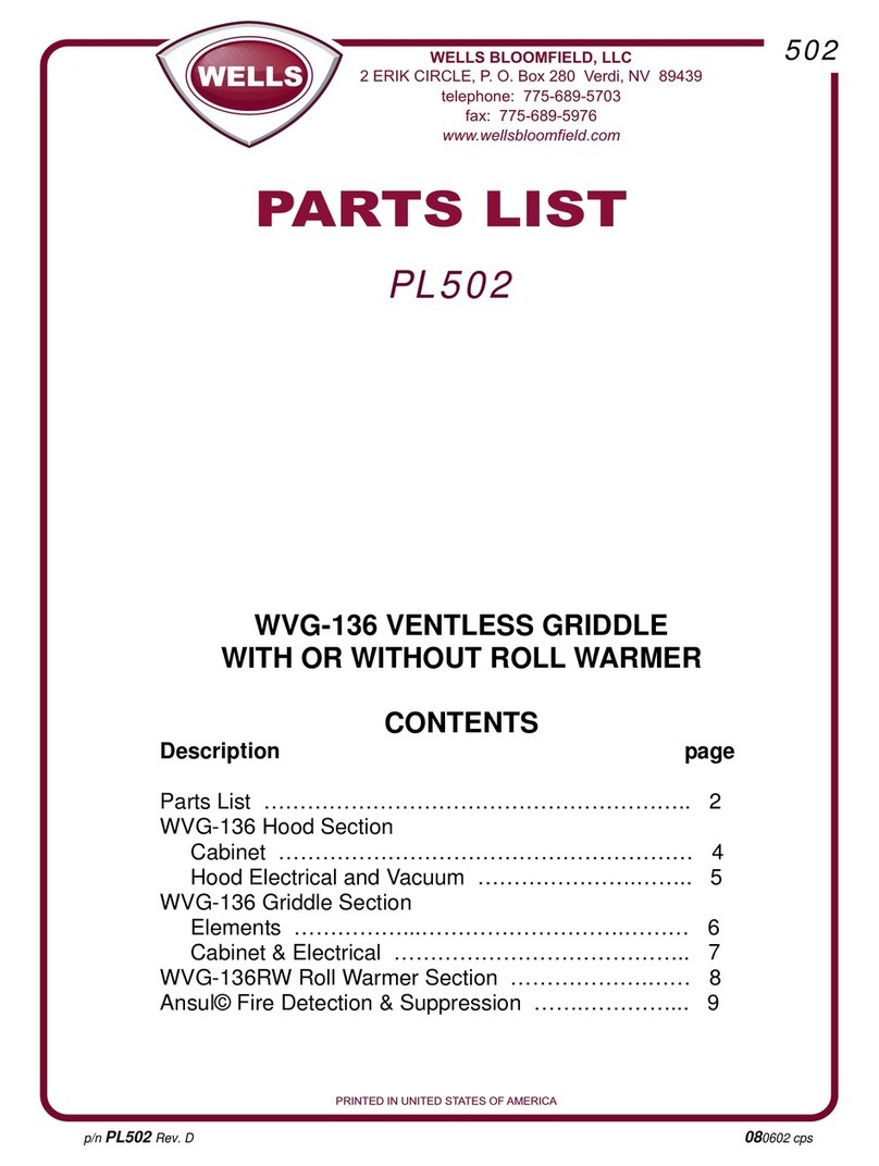 Wells WVG-136 SERIES parts list