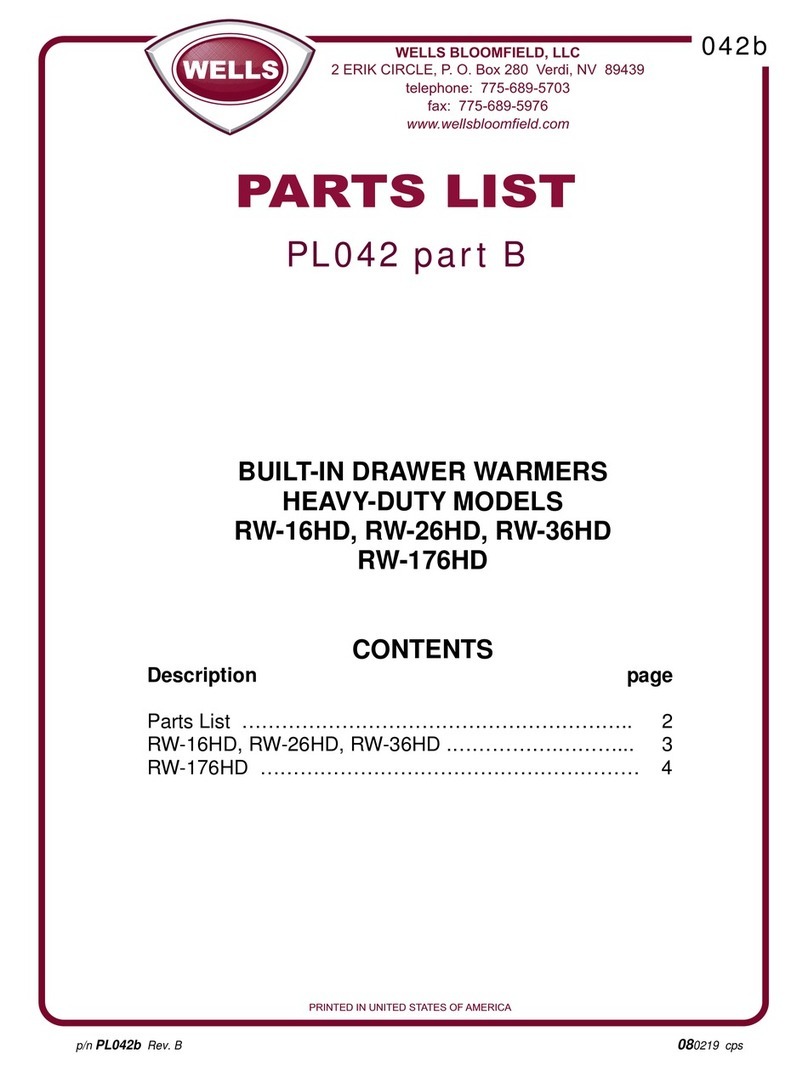 Wells RW-16HD thru RW-36HD parts list