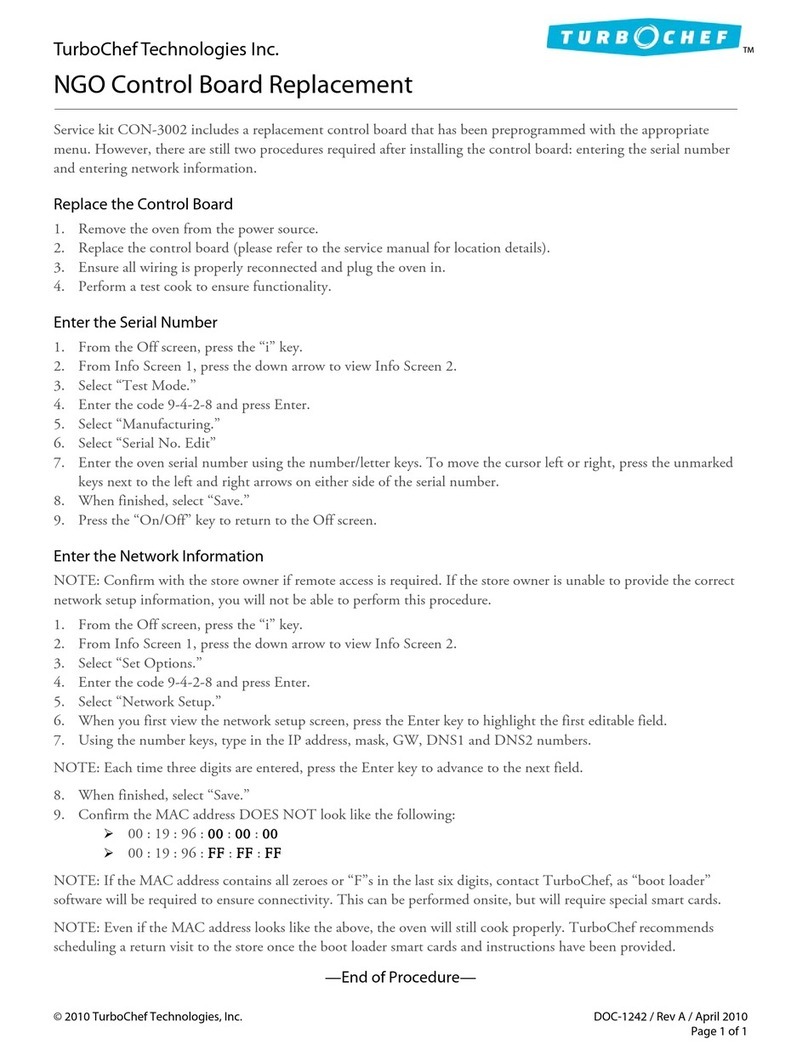 TurboChef CON-3002 Replacement guide