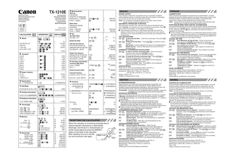 Canon TX-1210E User manual