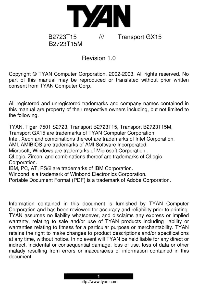 TYAN Transport GX15 B2723T15 user manual