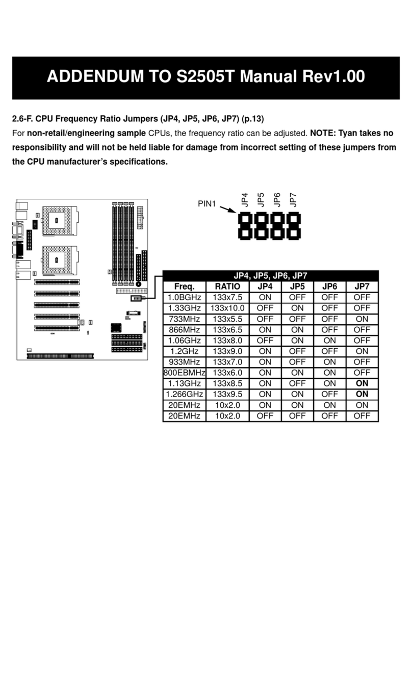 TYAN S2505T Installation and operating instructions