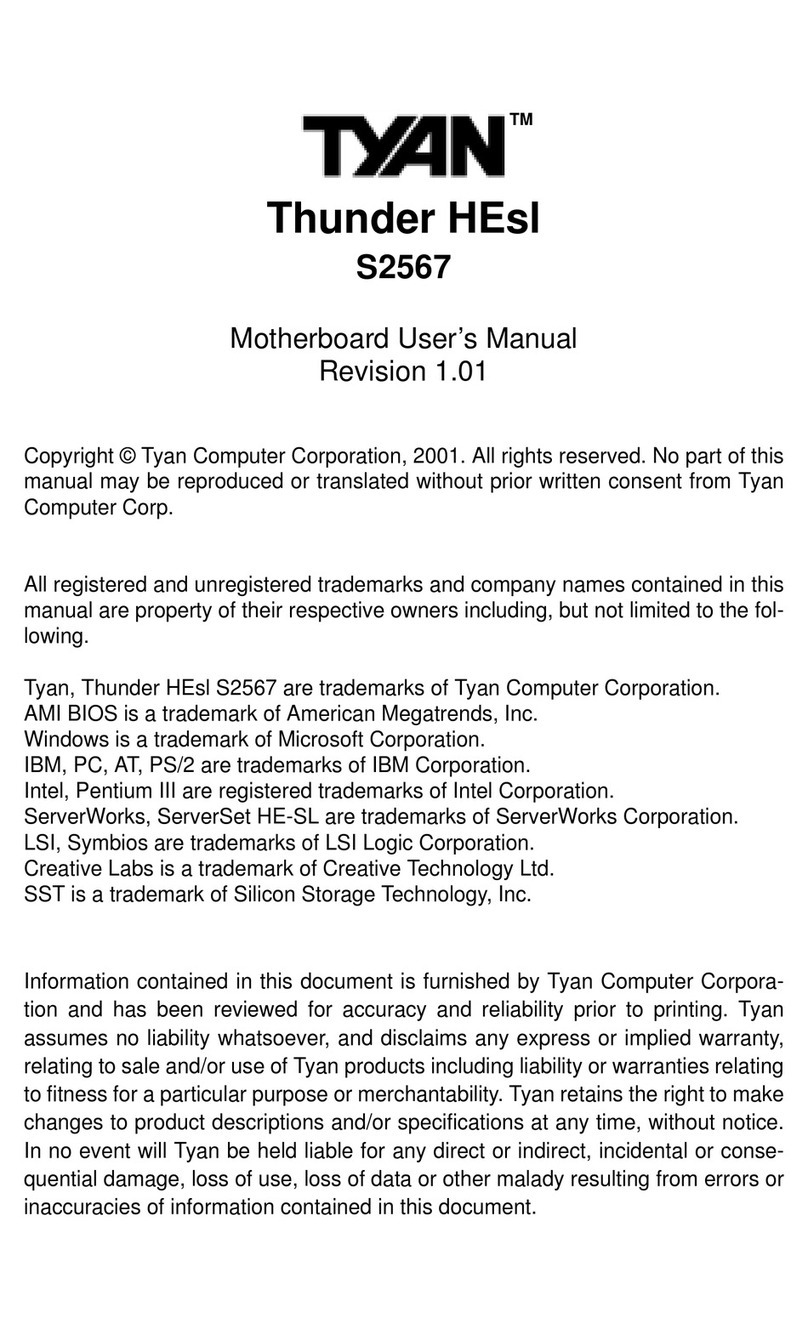 TYAN Thunder HEsl S2567 User manual