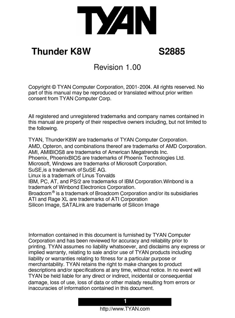 TYAN Thunder K8W S2885 user manual