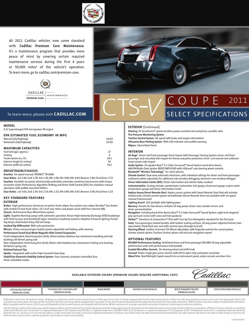 Cadillac CTS-V COUPE Specifications