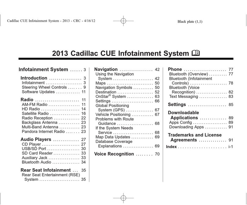 Cadillac 2013 CUE User manual