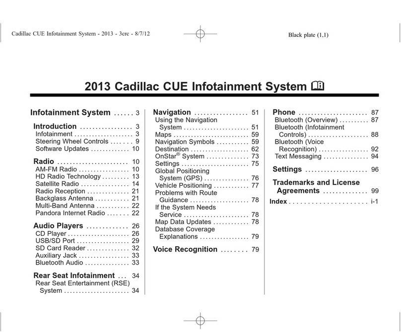 Cadillac 2013 CUE user manual