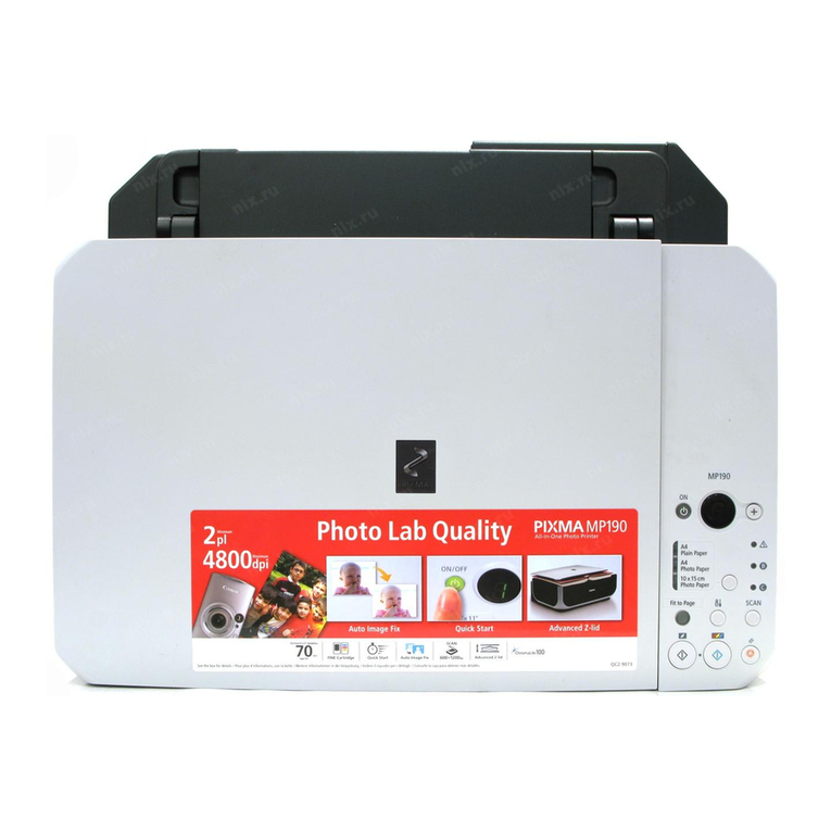 Canon PIXMA MP190 User manual Canon PIXMA MP190 User manual