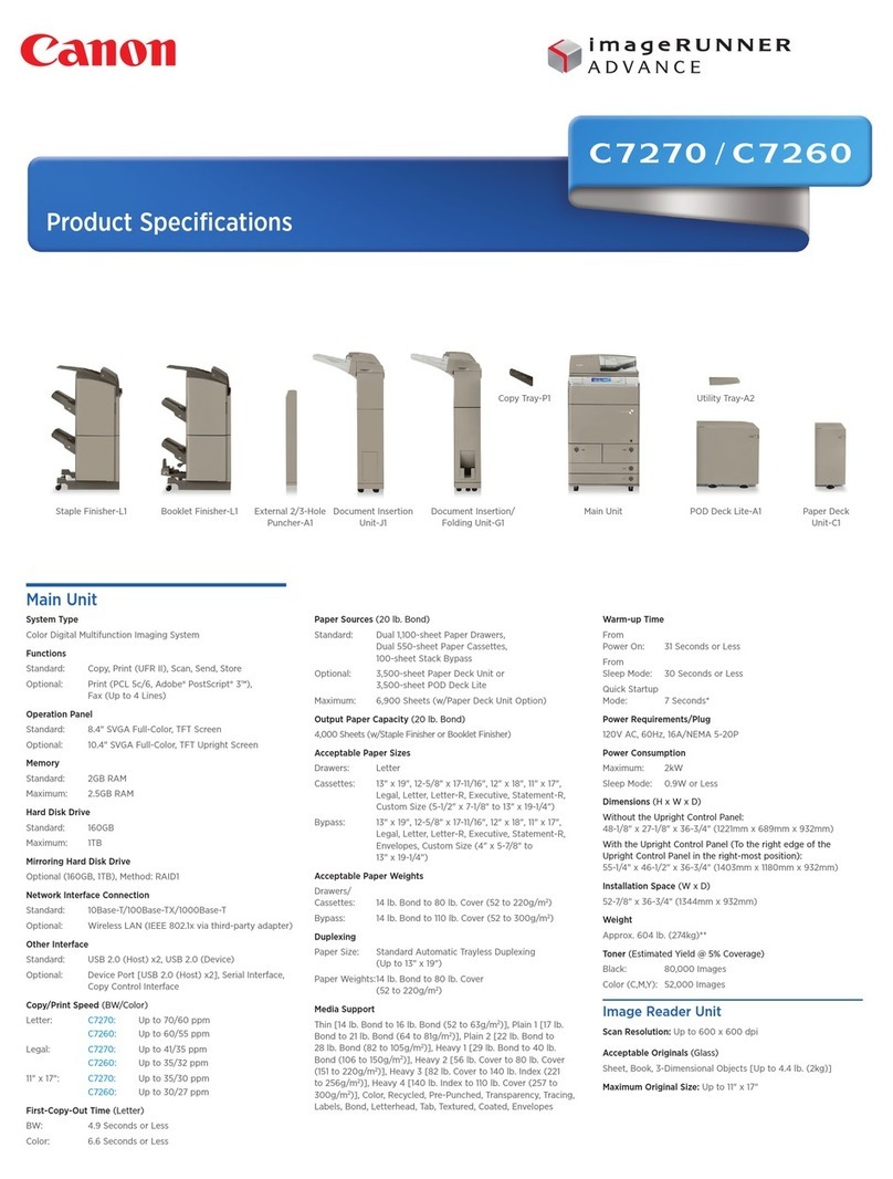 Canon imageRUNNER ADVANCE C7270 Installation instructions
