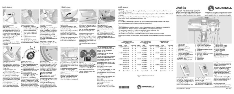 Vauxhall 2013 Mokka Quick reference guide
