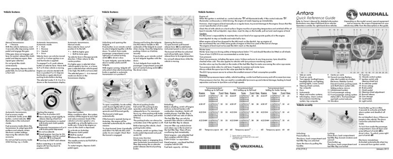 Vauxhall Antara Quick reference guide