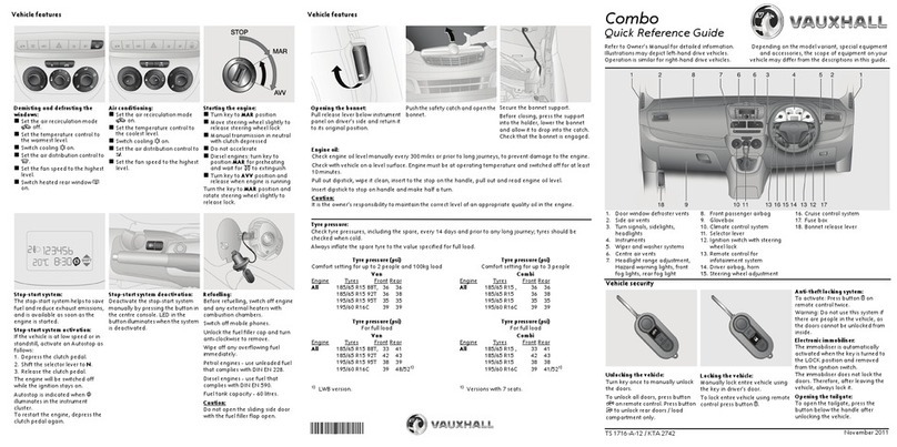 Vauxhall 2013 Combo User manual