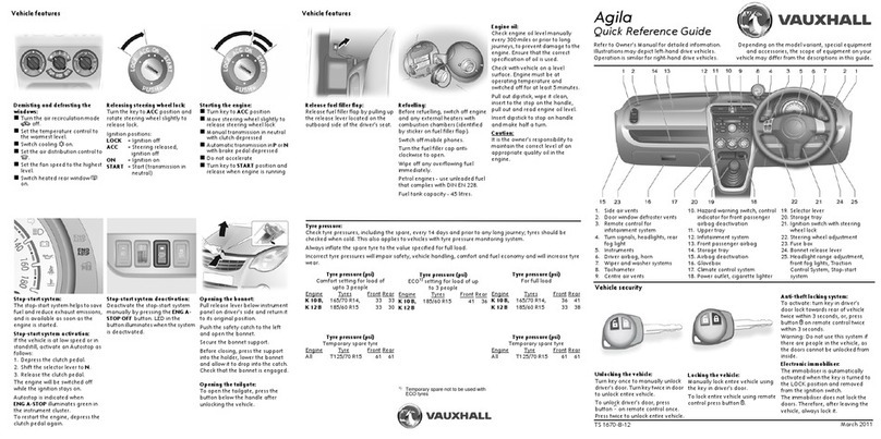 Vauxhall 2012 Agila User manual