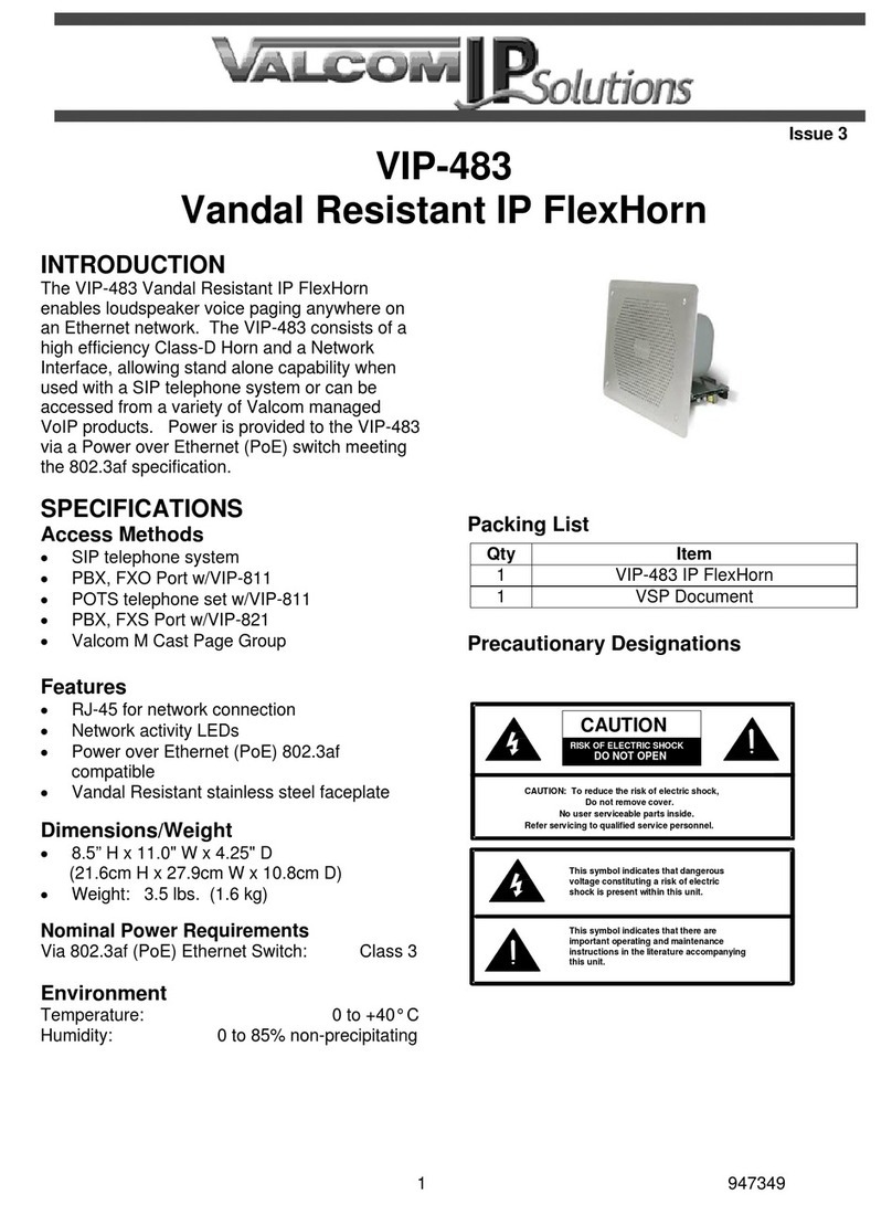 Valcom IP Solutions VIP-483 User manual
