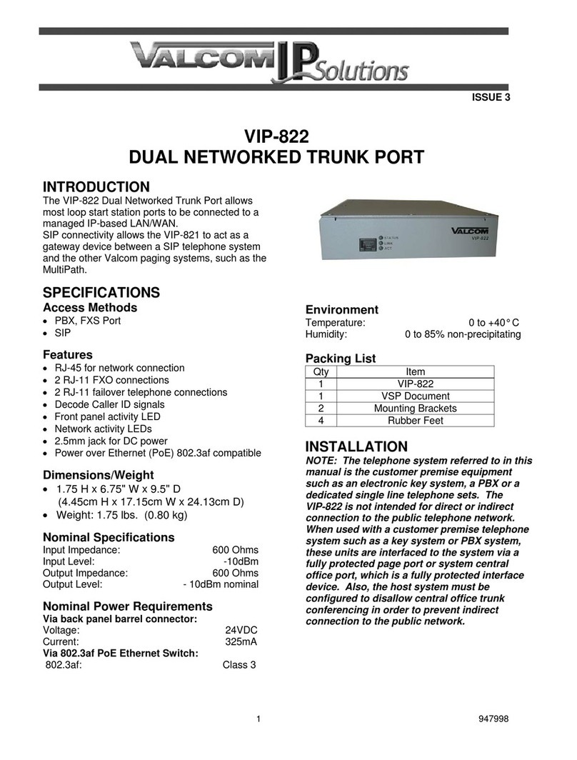 Valcom VIP-822 user guide
